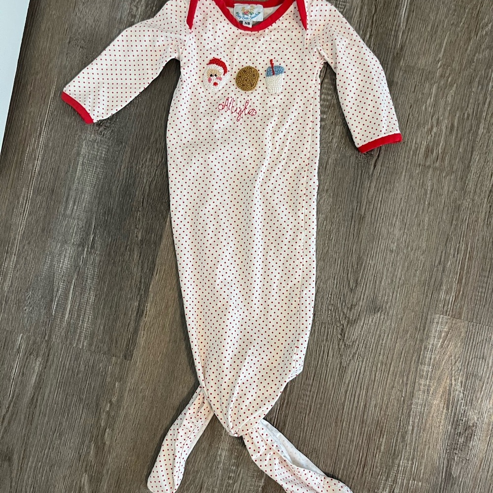 Busy bee smocks Christmas knot gown embroidered”Myles”